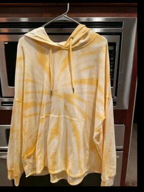 Mono B Hooded Yellow Tie Dye Sweatshirt